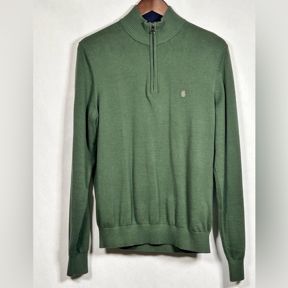 Izod Quarter Zip Green Pullover - Picture 1 of 9
